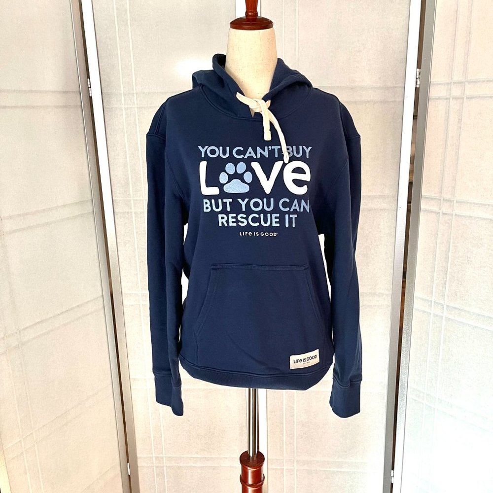 LIFE IS GOOD Dark Blue Women's Hoodie - Size S